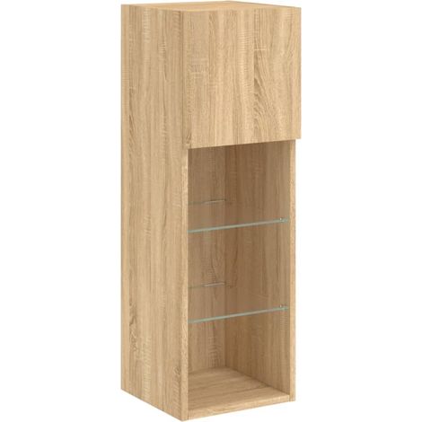 Mobile TV multimediale scaffale TV credenza TV sala da pranzo soggiorno camera da letto con luci LED rovere Sonoma 305 x 30 x 90 cm marrone 020026781