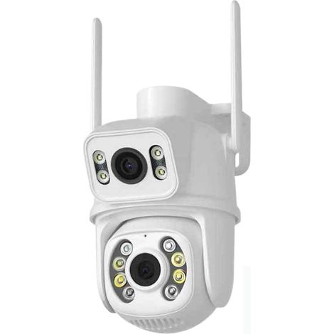 Caméra de sécurité à Domicile Caméra 8MP PTZ Double écrans Suivi Automatique Vision Nocturne caméra de Surveillance CCTV caméra IP de sécurité extérieure 4MP(4MP with 64G Card) (1/5)