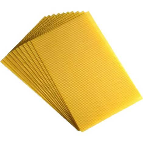 Lot de 10 feuilles de cire d'abeille gaufrées pour cadres Dadant corps – Cire 100 % naturelle – Support structuré pour couvain et miel – Apiculture.Net