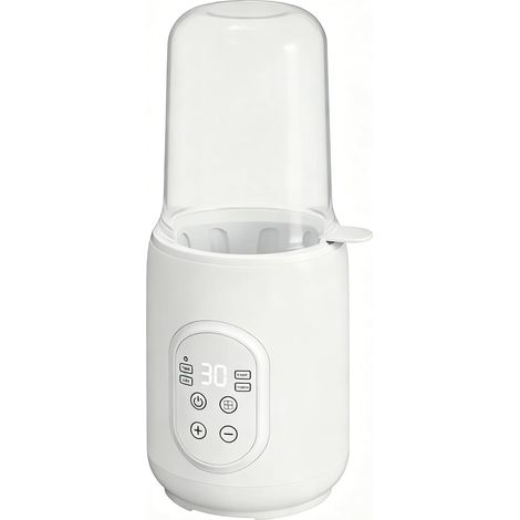 Chauffe-bouteille électrique minimaliste 8 en 1, écran tactile LCD, chauffage uniforme au bain-marie, stérilisateur et réchauffement automatique, sans BPA, design peu encombrant (blanc) (1/2)
