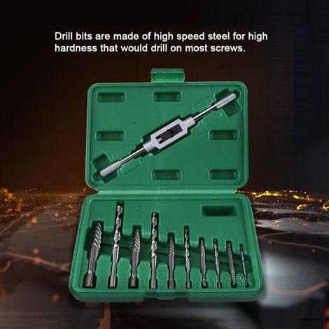 11pcs Kit d'extracteur de vis cassé peu percés et extracteur boulons-DBA (1/4)
