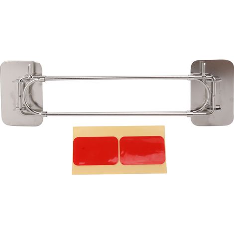 Barre de rangement d'angle pour camping-car, tige en acier inoxydable réglable avec crochet de fixation (1/5)