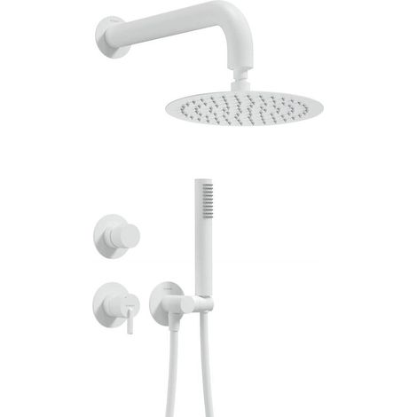 Deante Set doccia bianco, sistema doccia incassato
