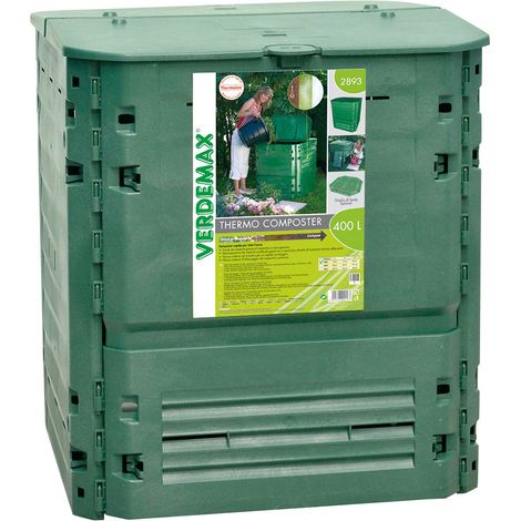 Compostiera da Giardino 600L 80x80xH104cm Rama Thermo-King Verde