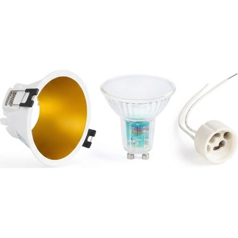 KIT Aro Empotrable Fijo Ø93mm + Bombilla GU10 5,4W +