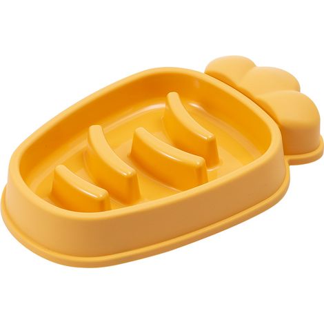 Bol pour Animaux de Compagnie, Bol de Nourriture pour Chien Anti-étouffement en Silicone, Bol pour Animaux de Compagnie(jaune) (1/5)