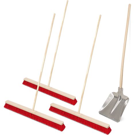 BRB Kehr-Set, 1x Alu-Randschaufel Gr. 9 + 3X Straßenbesen 1 mm Breite
