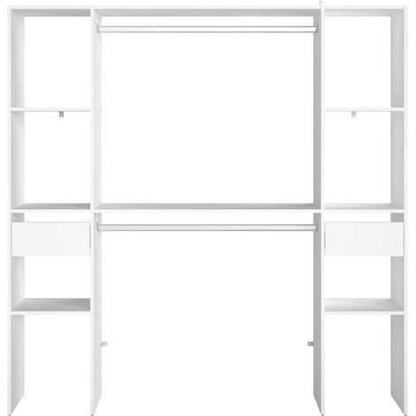 Vestidor 2 armarios + 6 estantes + 2 cajones diseño ELYSEE