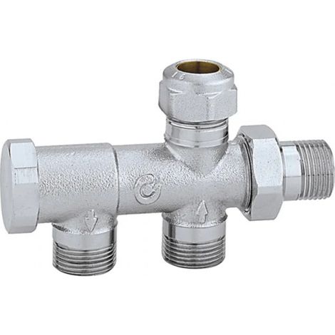 Rubinetto monotubo, interasse 40 mm, con attacco per tubo Ø 15 mm Caleffi 328400