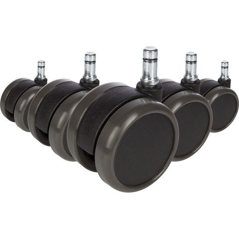 [NEUWERTIG] B-Ware Hjh Office Stuhlrolle Ersatzrolle Hartboden Schwarz 10mm 65mm 5er Pack