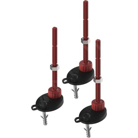 Accessoires de montage TECEdrainprofile – 3 bandes de fixation – Capuchon isolation acoustique – Siphons réglables 95 à 194 mm