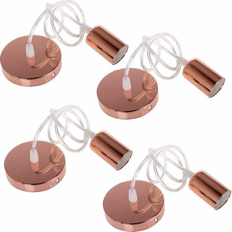 4x Douille de Lampe E27 Suspension Luminaire Plafond Lampe Accessoires Pendentif Lampe Titulaire Support de lampe Plafonnier Antique Edison Suspension - Or rose BLOW (1/5)