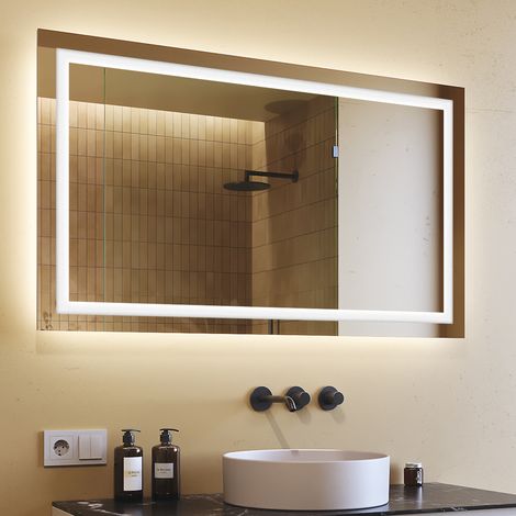 Specchio da bagno  LED (120x70) Specchio illuminato a LED con illuminazione (LED015) Bianco freddo 6000K (1/4)