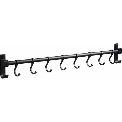 barre De Cuisine Aluminium Barre Murale 50cm Porte Ustensiles De Cuisine Avec 8 Crochets