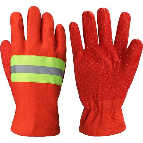 Fireproof Gloves Fire Fighting Gloves Rubber Safety Gloves Flame Retardant Heat Protection Gloves Non-Slip Welder Gloves Men Women Gardening Gloves for Fireman Welder (1/5)