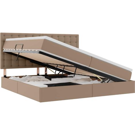 Maison Exclusive - Lit de Rangement Cappuccino 200 x 200 cm Cuir synthétique