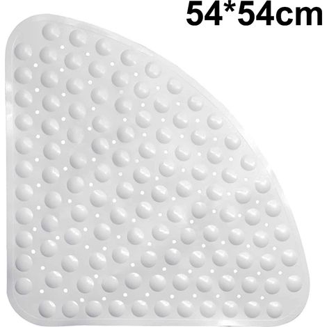 Tapis de douche blanc en forme d'éventail, 54 x 54 cm (1/5)