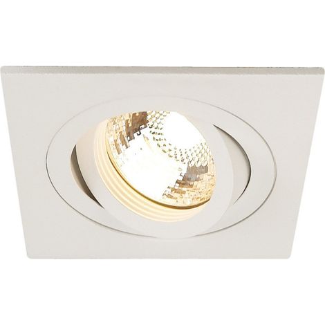 Spot encastré intérieur PIREQ carré blanc mat GU10/QPAR51 50W max - SLV - 199991 (1/3)