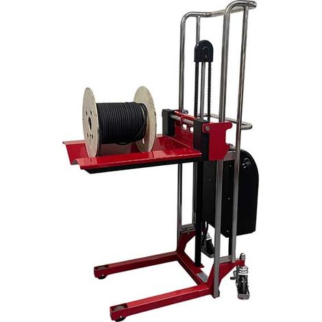 Chariot porte bobine semi électrique - Hauteur 1500mm - Plateau bobine 400kg - Manutention de face - 300288-300325