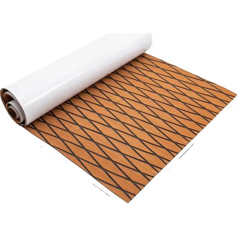 Tapis de terrasse EVA, surface antidérapante, installation facile, Marron (1/2)
