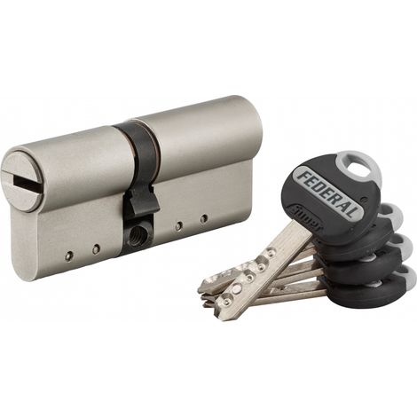 Thirard – Cylindre de serrure double entrée 30x40mm – Nickelé mat – Protection anti-arrachement et anti-perçage – 4 clés – 4 goupilles doubles + 1 magnétique