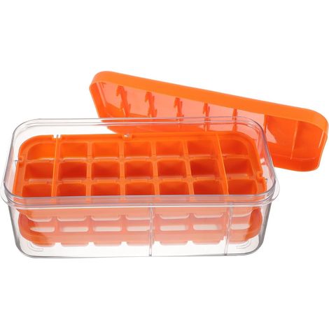 à Glaçons en Silicone avec Couvercle et Bac de Rangement Orange, (1/5)