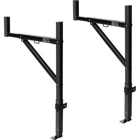 Porte-Échelle pour Pickup Charge 113 kg, Porte-Bagages en Acier Extensible 49-87 cm, Hauteur Réglable 98-110,8 cm, Support d'Échelle pour Kayak, Planche de Surf, Bois de Construction, Échelle (1/5)