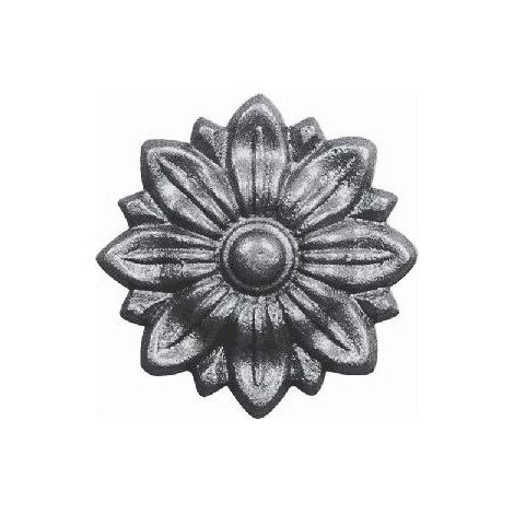 Rosace fleur en fonte - Diamètre100mm - Fer forgé à visser avec taraudage M5 (4,2mm) - (1/5)