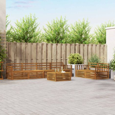 Outdoor-Sofagarnitur 7 pcs Natur Massivholz Akazie