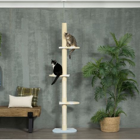 Albero tiragraffi regolabile da 220 a 260 cm, antiscivolo, giallo HAVRYA (1/4)