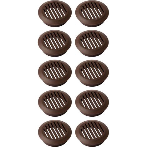 Cyclingcolors – Grille d'aération VMC ronde en plastique 49mm – Hauteur 16,5mm – Ventilation plafond mur – Couleur marron – Lot de 10