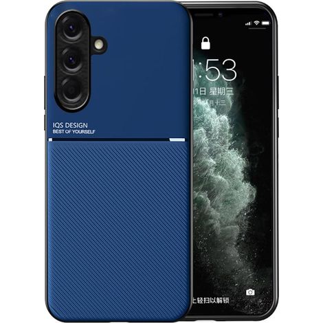 Coque pour Honor 600 5G, Grâce Exquis Mode Texture Doux Étui, Premium Très Mince Antichoc Antidérapante TPU + PU Bumper Silicone Housse. Bleu (1/5)