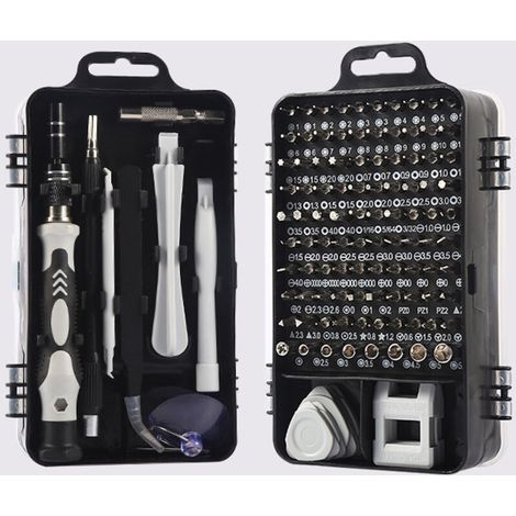 Kit de tournevis de précision 115 en 1, tournevis magnétique portable, kit d'outils de réparation pour appareils électroniques, smartphones et ordinateurs (1/4)