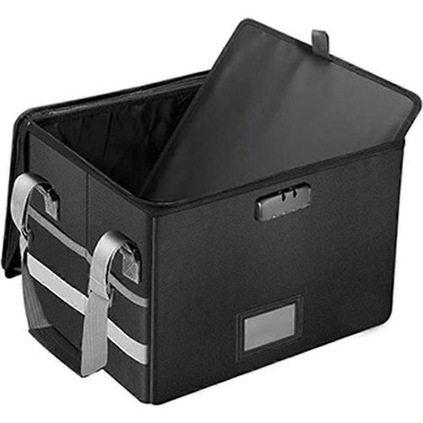 Boîte de classement ignifugée, boîte de rangement pliable pour documents, boîte d'archivage pour bureau à domicile, boîte de rangement (1/5)