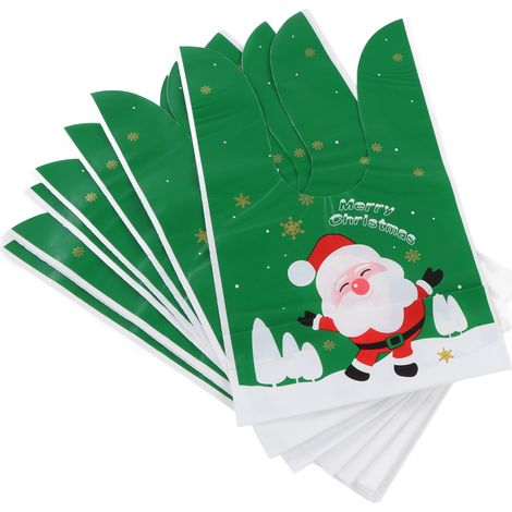 100pcs Sacs Cadeaux de Noël Adorables, Réutilisables et Écologiques, Qualité Alimentaire, pour Biscuits, Bonbons, Chocolats, Père Noël (1/5)