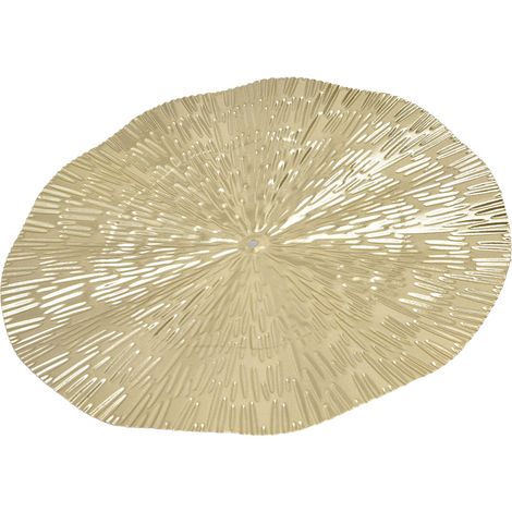 Décoration Murale Ronde Style Élégant en Fer 24,5cm Texture Délicate Cercle Irrégulier Doré (1/5)