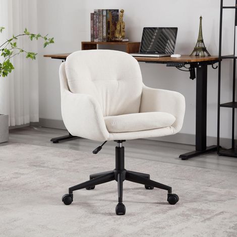 Chairus Modern Chenille Bürostuhl 360° Beige Armlehnen verstellbar (1/5)