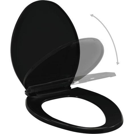 Abattant WC à fermeture en douceur libération rapide noir