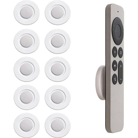 10-Piece Remote Control Holder Set, White Magnetic Wall Mounted, Adhesive Remote Control Holder No Drilling Required, Wall-Mounted Storage for TV, Air Conditioner, Fan Remotes, Office and Home (1/5)
