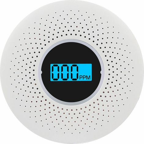 Détecteur combiné de fumée et de monoxyde de carbone avec affichage sonore et alarme flash et alarme LED Détecteur de fumée et de CO intelligent pour maison entreprise usine entrepôt KTV détecteur de 