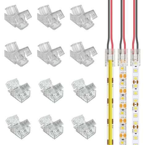 12 pièces Connecteur LED 2 broches 8mm Mini Connecteur Transparent (1/5)