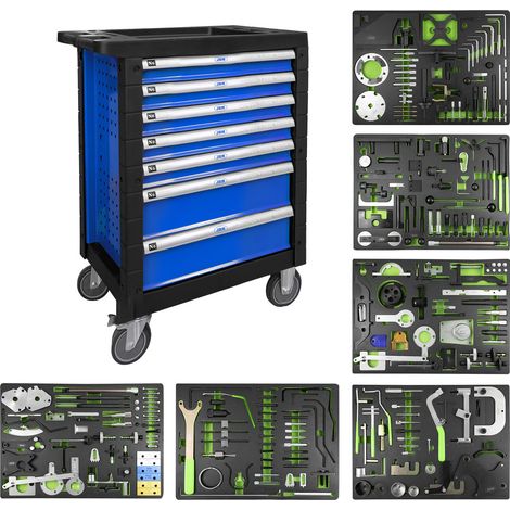 JBM54501 Carro de herramientas especial kit de calado - 7 cajones azul