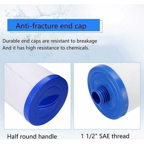 Lot de 2 cartouches filtrantes pour jacuzzi, compatibles avec les spas, Unicel 6CH-940, Pleatco PWW50P3, Waterway Front Access Skimmer et Filbur FC-0359