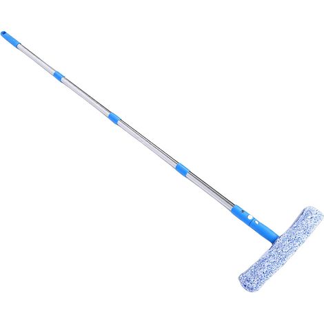 Kit de Nettoyage de Vitres avec Perche Télescopique 3m, Brosse et Raclette 35-38cm, Acier Inoxydable, pour Vitres Haute Voiture Caravane (1/5)