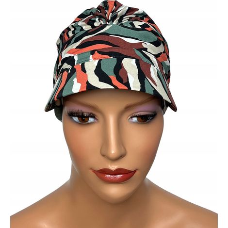 Sciarpa Tess con visiera w-273, cappello con volant per l'estate, anche dopo la chemioterapia. (1/5)