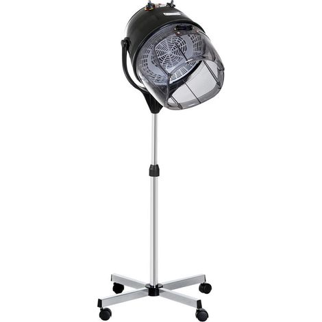 CASCO ASCIUGACAPELLI 1180W AD ALTEZZA REGOLABILE CON TIMER 60 MINUTI E RUOTE GIREVOLI. 65X65X115-165 CM. NERO (1/5)