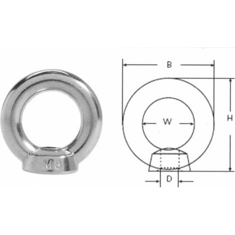 M6 Eye Nut T316 Stainless Steel (A4 marine Grade) DIN582