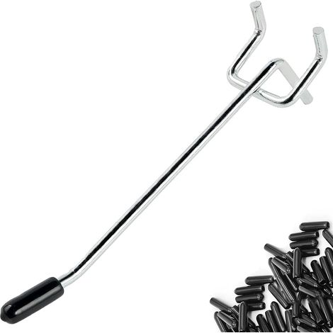 Argenté Panneau Perforé Mural 15cm 55pcs Crochet Panneau Perforé  Fer,pour Atelier,Ce Crochet Panneau Perforé Fixe l'article,Entraxe de 2,5 cm,Diamètre du Trou de 0,6 cm Porte Outils Mural (1/5)