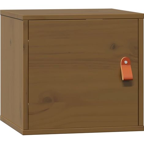 vidaXL Armario de pared madera maciza de pino marrón miel 31,5x30x30cm (1/2)