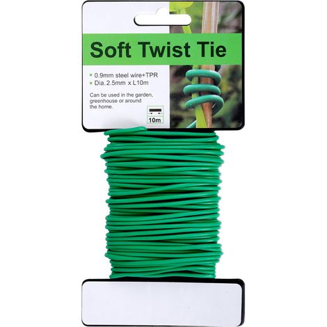 Liens verts flexibles pour plantes — Fil de jardinage pour plantes grimpantes (usage intérieur et extérieur)  Longueur : 10 m  Diamètre : 2,5 mm (1/5)